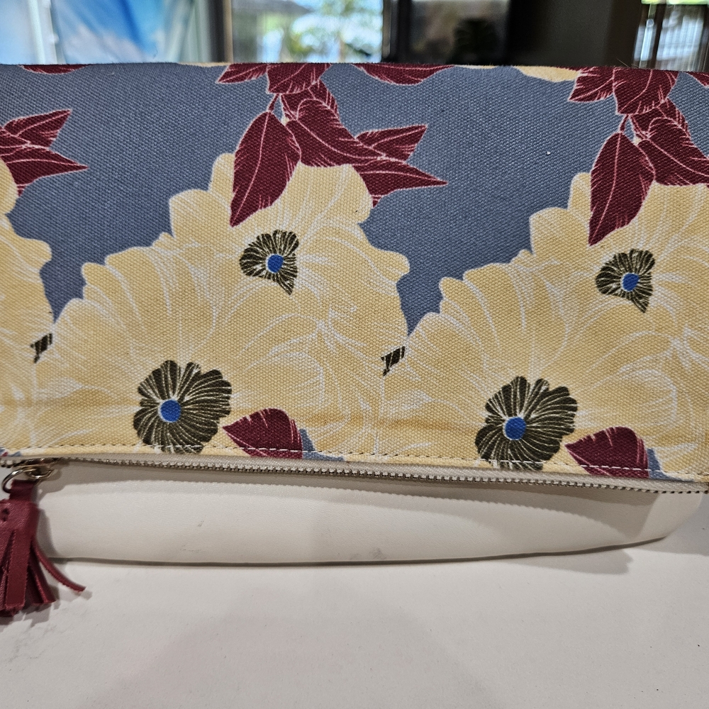 Rachel Pally Floral Clutch in Blue and Burgundy